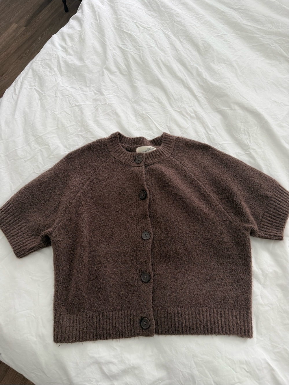 Universal Thread Brown Short-Sleeve Button Cardigan